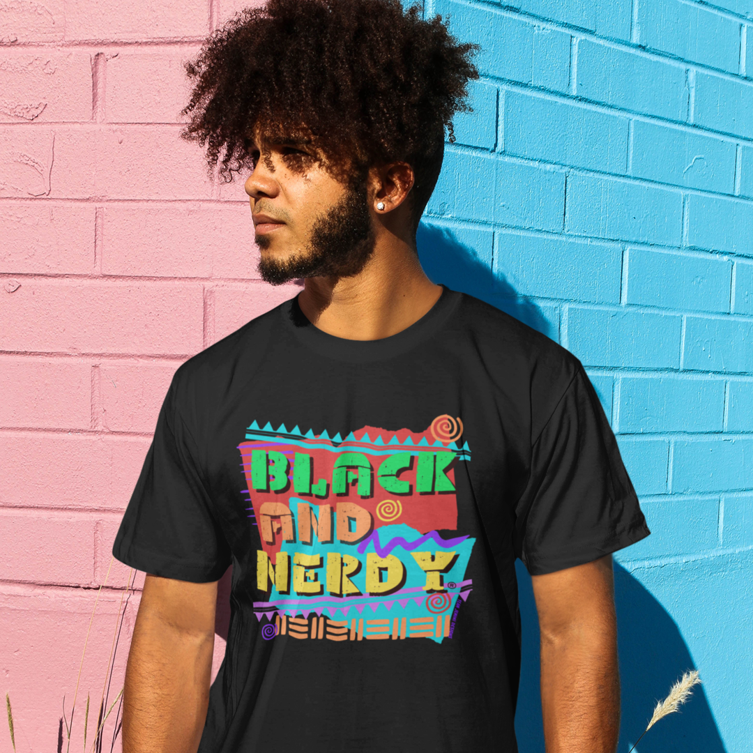 BLACK & NERDY MULTICOLORED T-SHIRT