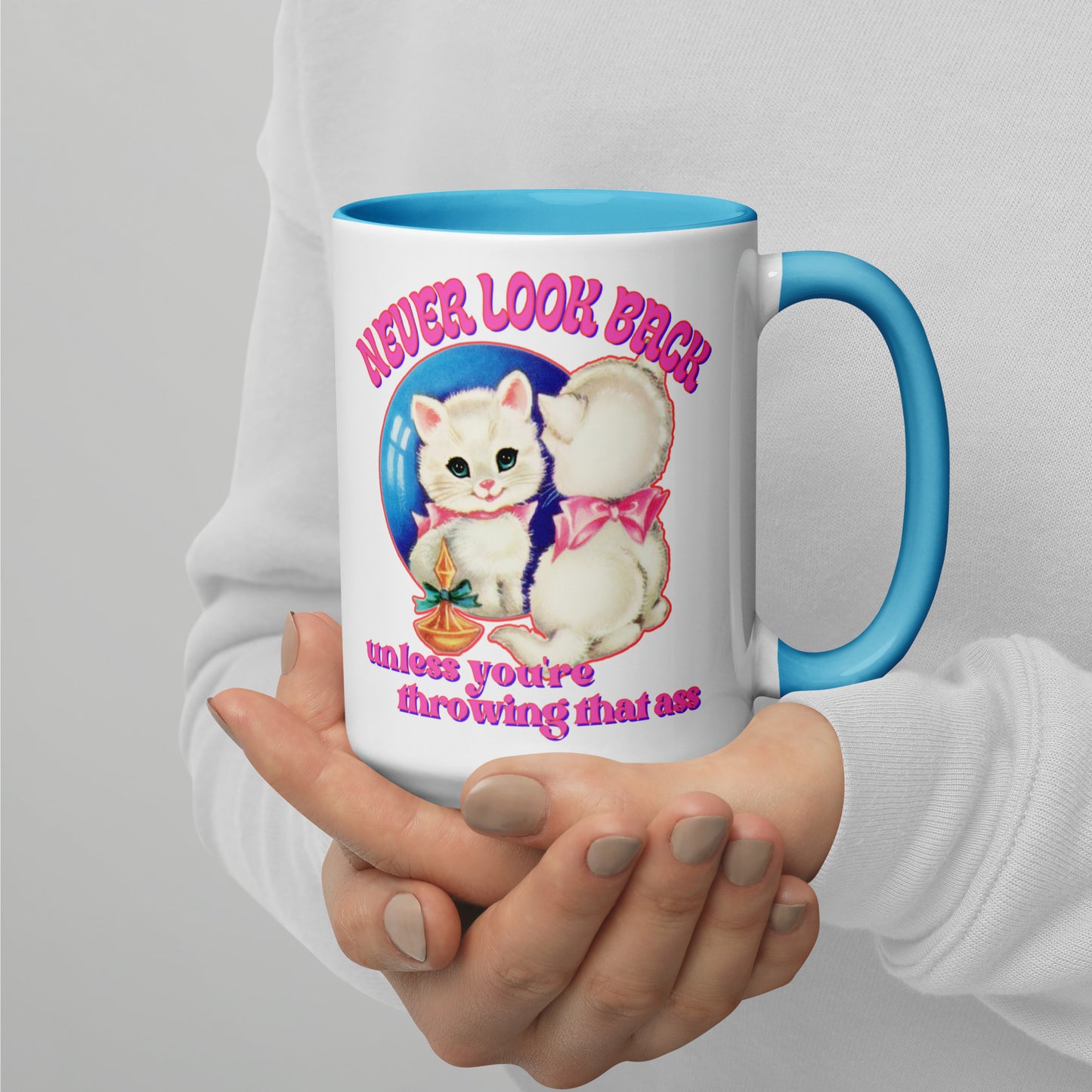 NEVER LOOK BACK COLOR MUG