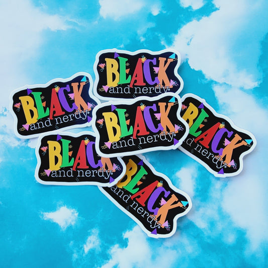 BLACK & NERDY 90's VIBE STICKER