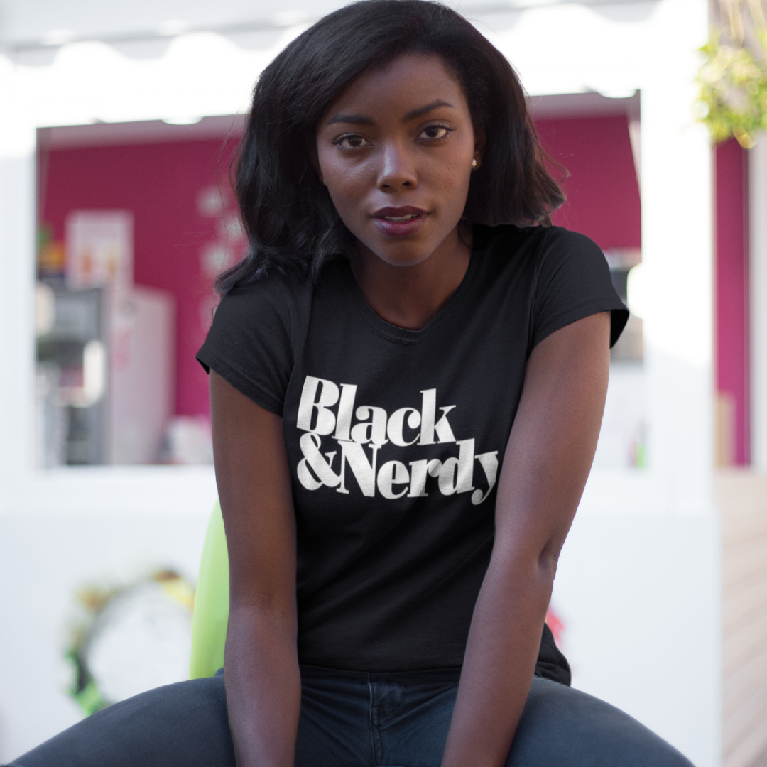 BLACK & NERDY CLASSIC T-SHIRT (BLACK & WHITE VERSION)