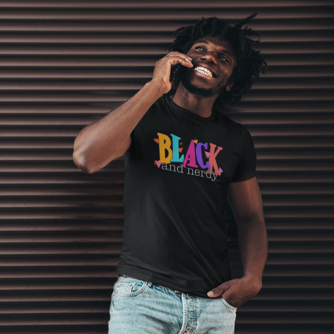 BLACK & NERDY 90's VIBE T-SHIRT