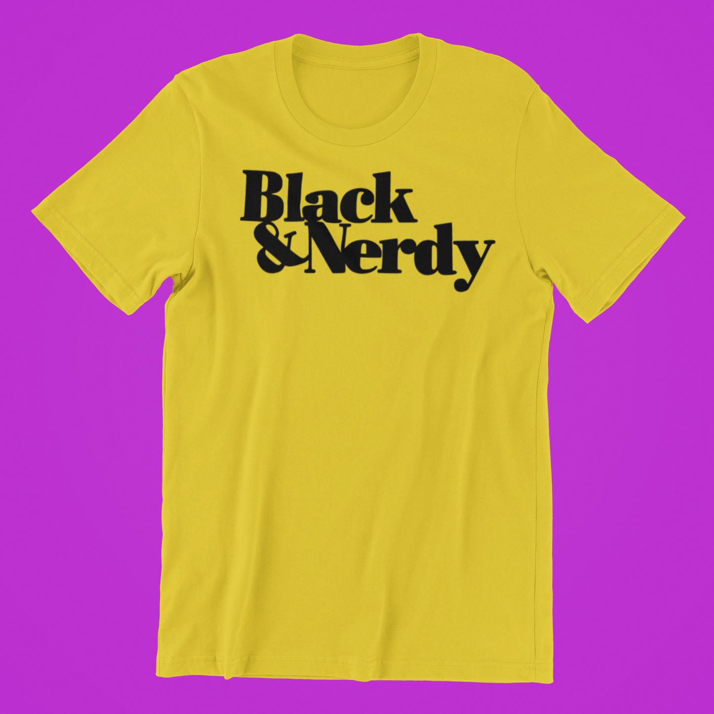 BLACK & NERDY CLASSIC T-SHIRT (GOLD & BLACK VERSION)